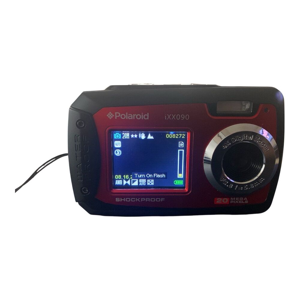 Polaroid iXX090 Dual Screen Shock & Waterproof Digital Camera (Red)